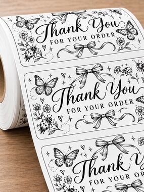 Buggy Thank you stickers handmade (100)